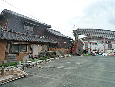 震災後の熊本県益城町の様子