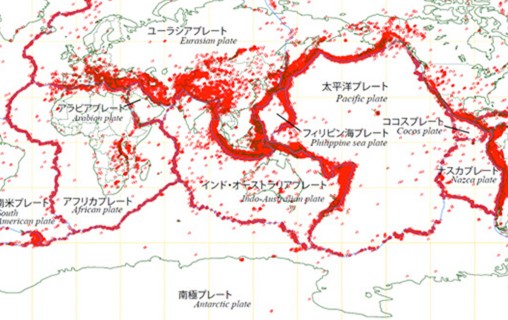 世界地震分布図